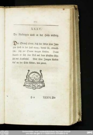 XXXV. Die Niedrigen auch in der Höhe niedrig.