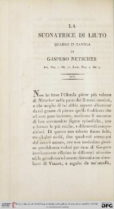 XXIX. La suonatrice di liuto. Quadro in tavola di Gaspero Netscher