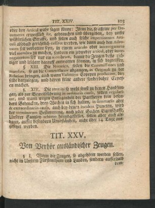 Tit. XXV. Von Verhör ausländischer Zeugen.