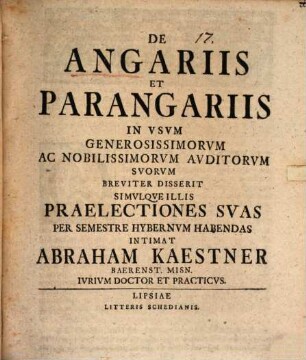 Programma de angariis et parangariis