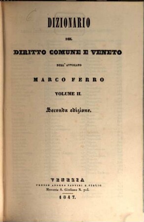 Dizionario del diritto comune e Veneto, 2
