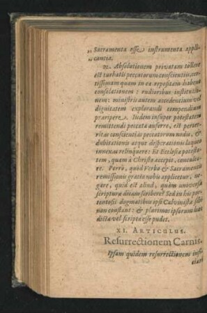 XI. Articulus. Refurrectionem Carnis.