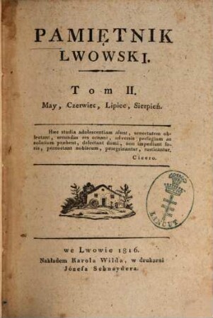 Pamie̜tnik lwowski. 1,2, [1.] 1816, T. 2