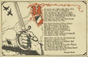 Und wenn uns nichts mehr übrig blieb, So blieb uns doch ein Schwert [...]