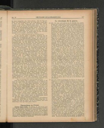 La chronique de la guerre.