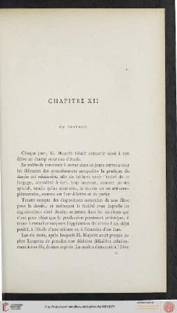 Chapitre XII: Un contrat