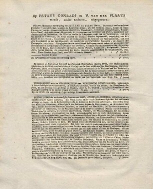 By Petrus Conradi en V. van der Plaats wordt, onder anderen, uitgegeven: