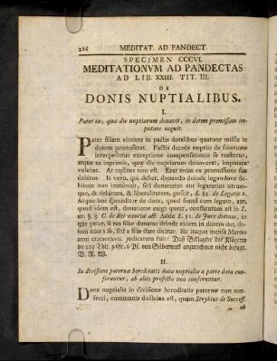 226-230, Sp. 306. De Donis nuptialibus