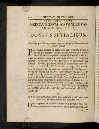 226-230, Sp. 306. De Donis nuptialibus