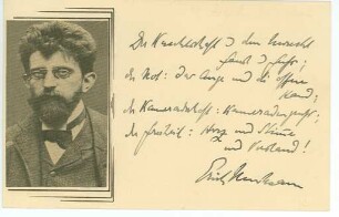 Porträtpostkarte von Erich Mühsam