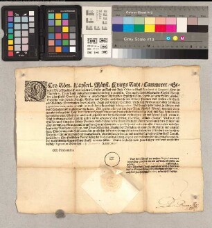 Des Kaiserliche Generalfeldmarschalls Octavio Piccolomini Schutzbrief für das Erzstift Cöln.