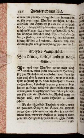 Zweytes Hauptstück. Von denen, welche andern nachahmen.
