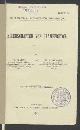 Eigenschaften von Stampfbeton : mit 8 Tabellen