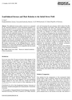 Load-induced stresses and their relation to the initial stress field