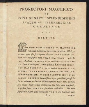 Prorectori Magnifico et toti...
