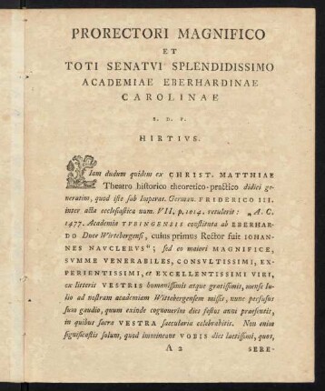Prorectori Magnifico et toti...