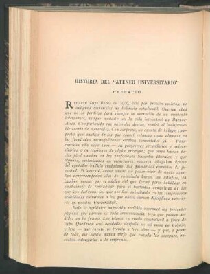 Historia del "Ateneo Universitario"