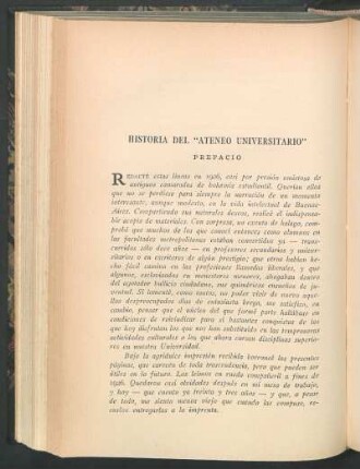 Historia del "Ateneo Universitario"