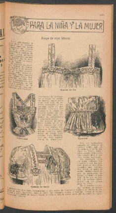 Juego de ropa blanca : Para la niña y la mujer