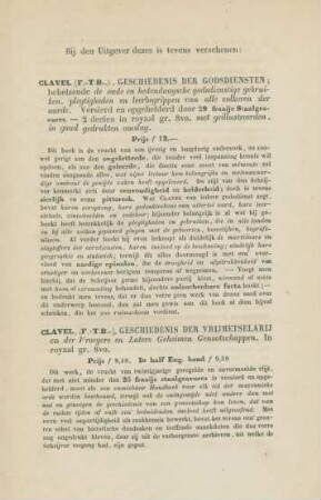 Bij den uitgever dezes is tevens verschenen