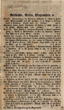 Antiquarischer Catalog, 74. 1858