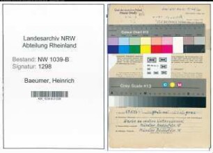Entnazifizierung Heinrich Baeumer , geb. 25.01.1888 (Polizist)