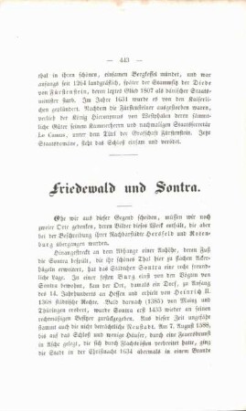 Friedewald und Sontra.