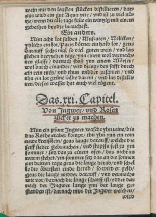 Das. xxi. Capitel. Von Ingwer/ vnd Rosen zucker zu machen.