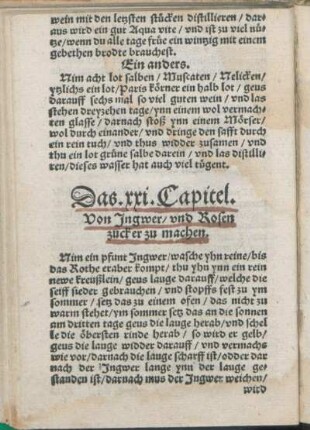Das. xxi. Capitel. Von Ingwer/ vnd Rosen zucker zu machen.