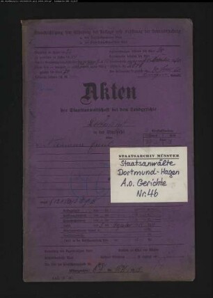 Angeklagter: Niemann, Emil: Landfriedensbruch (Plünderungen in Hombruch am 02.07.1919)