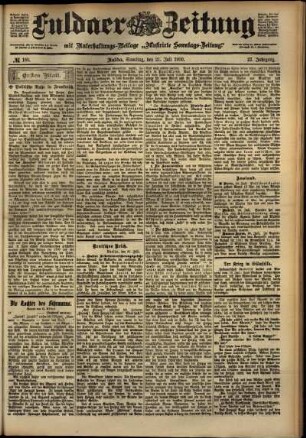 Erste Ausgabe vom Samstag, den 21. Juli 1900.