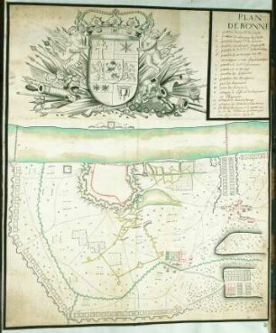 WHK 7 Reichs- und Französischer Krieg von 1688-1697 bis zum Frieden von Ryswick: Plan der Befestigung von Bonn, 1688
