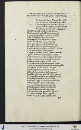 Fragmentum Arati Phaenomenon M. T. Cicerone interprete.