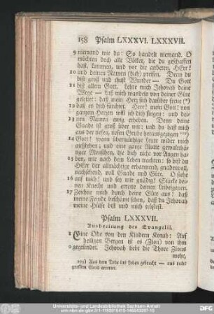 Psalm LXXXVII. Ausbreitung des Evangelii.