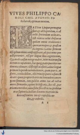 Vives Philippo Caroli Caes. Augusti Filio haeredi, optimam mentem.