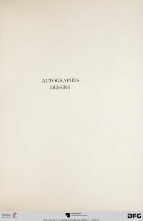 Autographes – Dessins (Nr. 1-35)