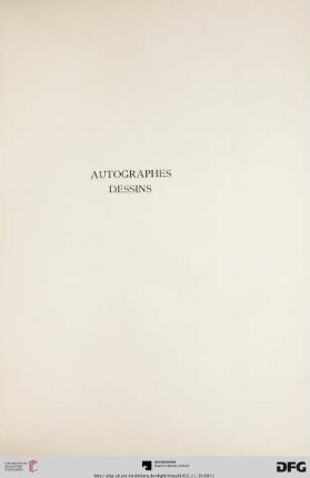 Autographes – Dessins (Nr. 1-35)