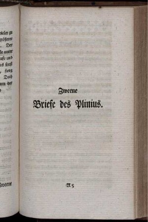Zweene Briefe des Plinius.