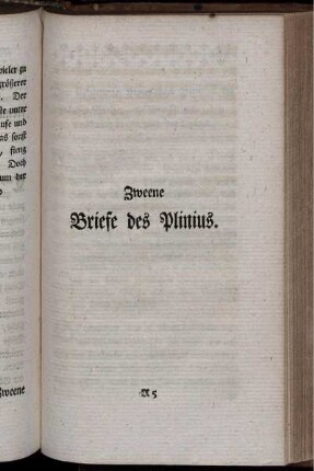 Zweene Briefe des Plinius.