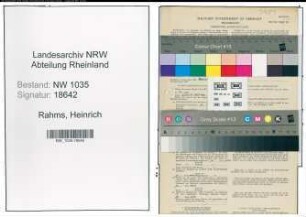 Entnazifizierung Heinrich Rahms , geb. 16.12.1896 (Steiger)