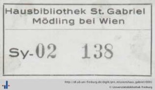 [Provenienz]: Missionshaus St. Gabriel, Hausbibliothek Mödling