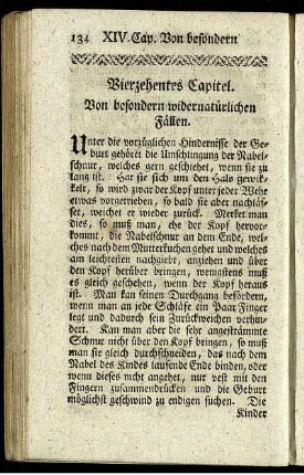 Vierzehentes Capitel. Von besondern widernatürlichen Fällen.