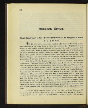 Vermischte Notizen.