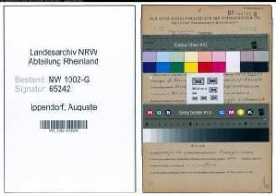 Entnazifizierung Auguste Ippendorf, geb. 23.01.1896 (Schneiderin)