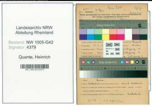 Entnazifizierung Heinrich Quante , geb. 14.05.1893 (Bergmann)