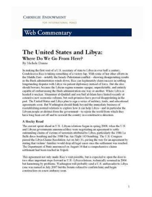 The United States and Libya: where do we go from here?