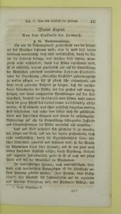 Viertes Kapitel. Von dem Einflusse der Heimath