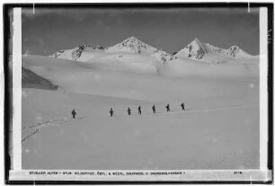 Stubaier Alpen. Stubaier Wildspitze. Östlicher und westlicher Daunkogel vom Daunkoglferner