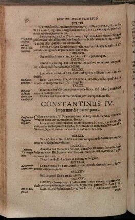 Constantinus IV. Imperator, & eius tempora.