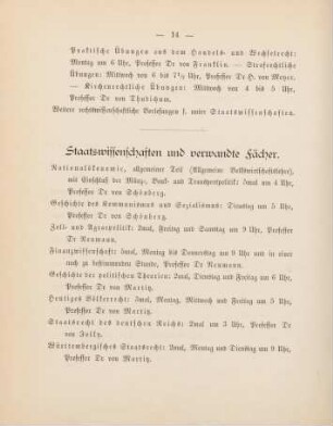 14-15, Staatswissenschaften und verwandte Fächer